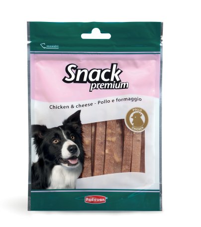 Recompense pentru caini Padovan Snack Premium cu pui si branza 100g